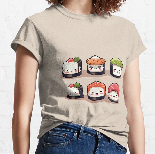 Kawaii Sushi Cannon Ball Japanese Soy Sauce Anime Foodie Premium T-Shirt