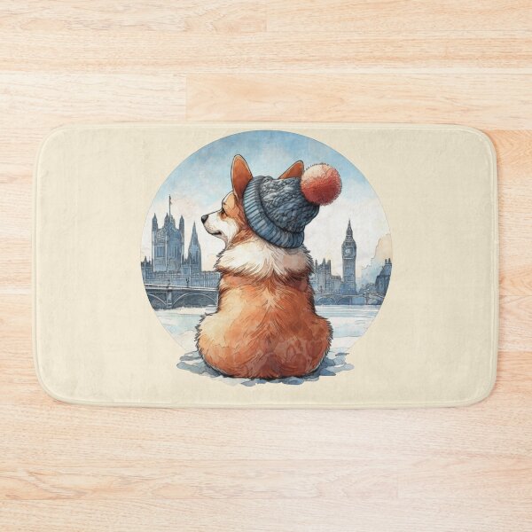 Artikelvorschau, Winter und Corgi, Corgi-Liebhaber, Corgi und London, Tierliebhaber, Hundeliebhaber, Corgi-Mama, Corgi-Papa entworfen und verkauft von Collagedream.