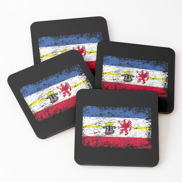 Item preview, Mecklenburg-Western Pomerania flag used look designed and sold by GeogDesigns.