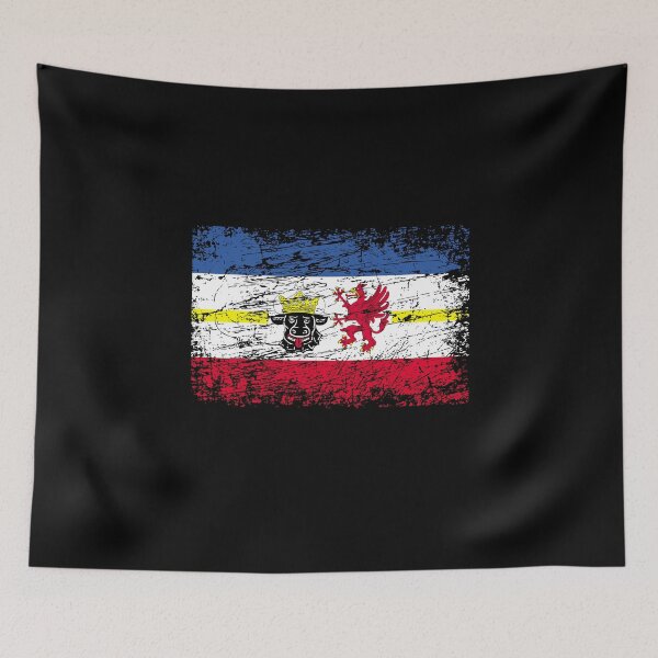 Item preview, Mecklenburg-Western Pomerania flag used look designed and sold by GeogDesigns.