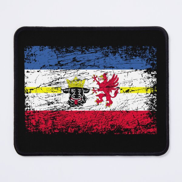 Item preview, Mecklenburg-Western Pomerania flag used look designed and sold by GeogDesigns.
