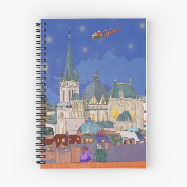 Item preview, Aachen Germany Christmas Eve Cityscape Whimsical Art designed and sold by Wall-Art-Sketch.