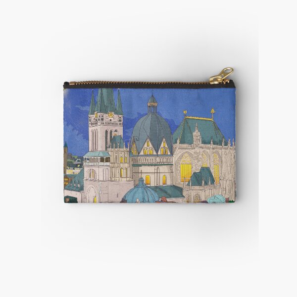 Item preview, Aachen Germany Christmas Eve Cityscape Whimsical Art designed and sold by Wall-Art-Sketch.