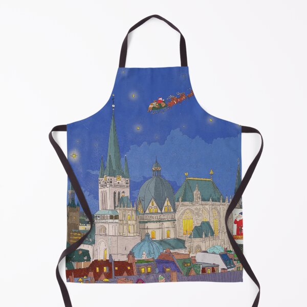 Item preview, Aachen Germany Christmas Eve Cityscape Whimsical Art designed and sold by Wall-Art-Sketch.