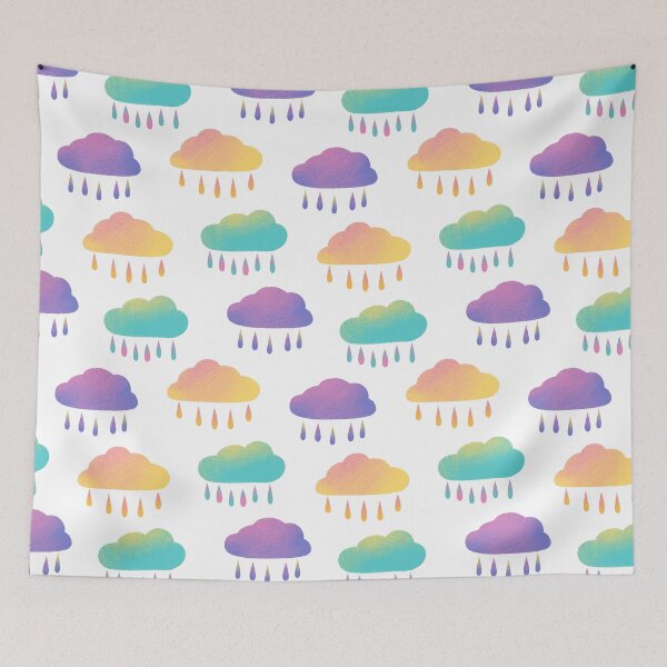 Item preview, Colorful rainy clouds pattern designed and sold by pinkyfish1010.