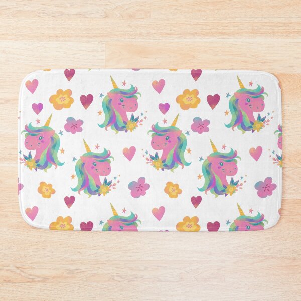 Item preview, Pink unicorn floral print designed and sold by pinkyfish1010.