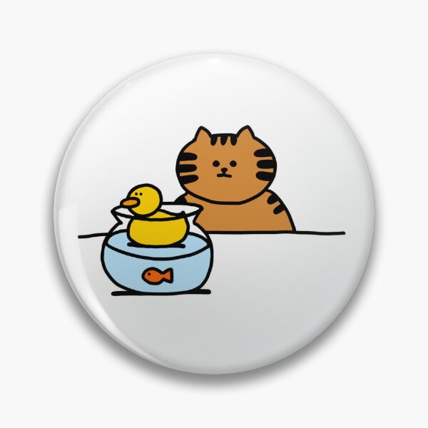 Item preview, a Cat and a Duck on the water of a fishbowl designed and sold by superbaechoo.