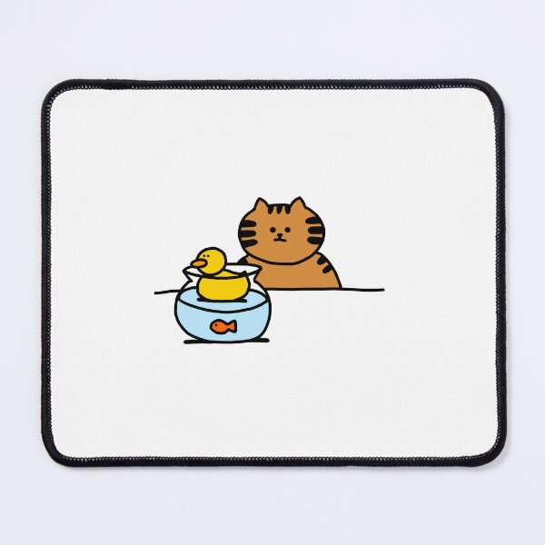 Item preview, a Cat and a Duck on the water of a fishbowl designed and sold by superbaechoo.