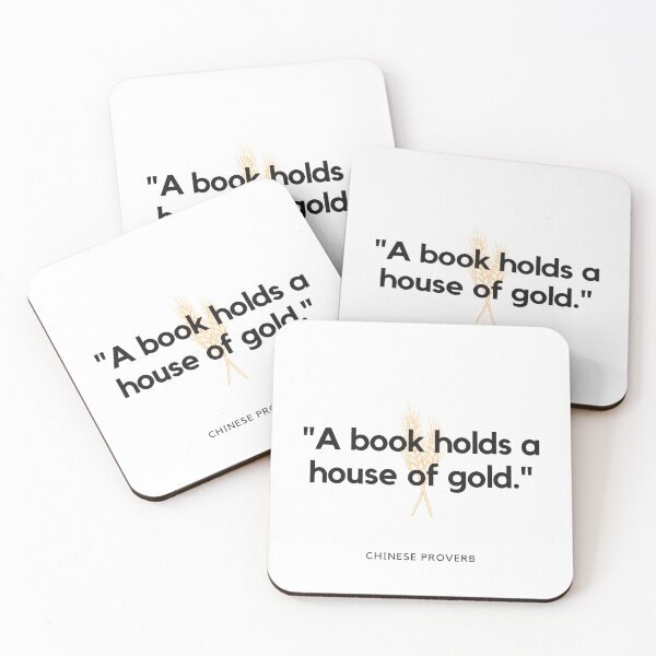 Item preview, "A book holds a house of gold." - Chinese Proverb Inspirational Quote designed and sold by Bananobanini.