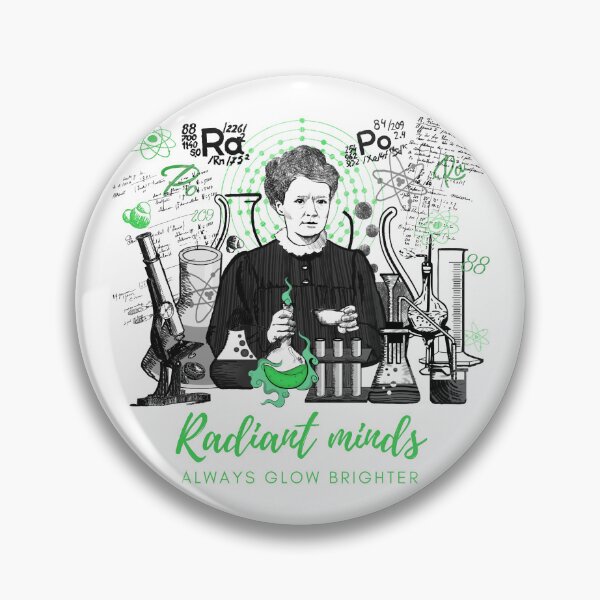 Item preview, Maria Skłodowska-Curie in green and black designed and sold by Drawmecute.