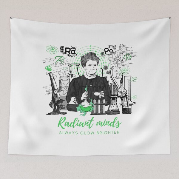 Item preview, Maria Skłodowska-Curie in green and black designed and sold by Drawmecute.