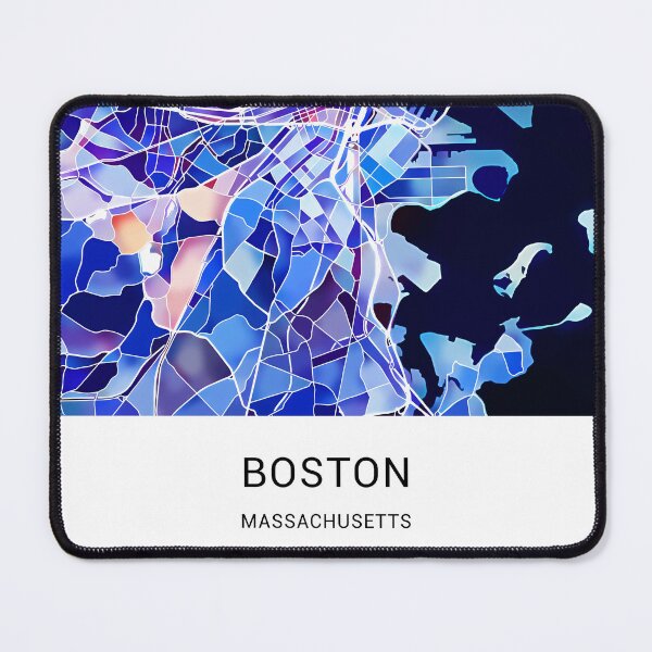 Item preview, Boston Massachusetts Named City Map - Marine Blue designed and sold by StylishStacks.