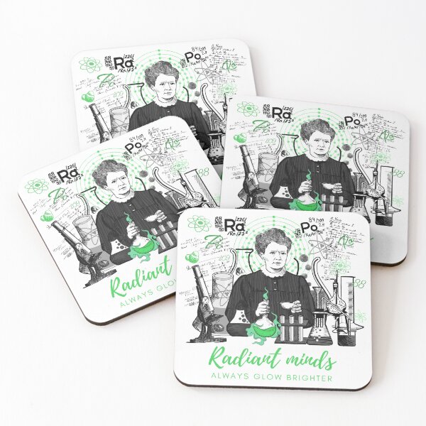 Item preview, Maria Skłodowska-Curie in green and black designed and sold by Drawmecute.