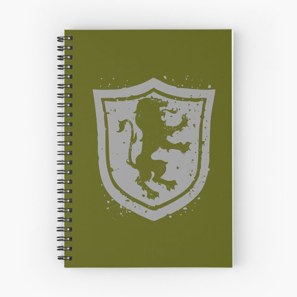 Item preview, Heraldic lion standing on hind legs on an English triangular shield with two tipped arcs at the head designed and sold by VugArtShop.