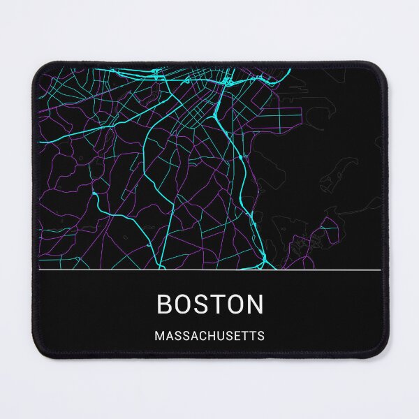Item preview, Boston Massachusetts Named City Map - Neon Fantasy designed and sold by StylishStacks.