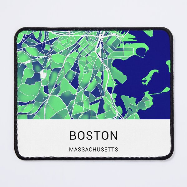 Item preview, Boston Massachusetts Named City Map - Green-Blue designed and sold by StylishStacks.