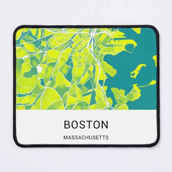 Item preview, Boston Massachusetts Named City Map - Green-Yellow Duotone designed and sold by StylishStacks.