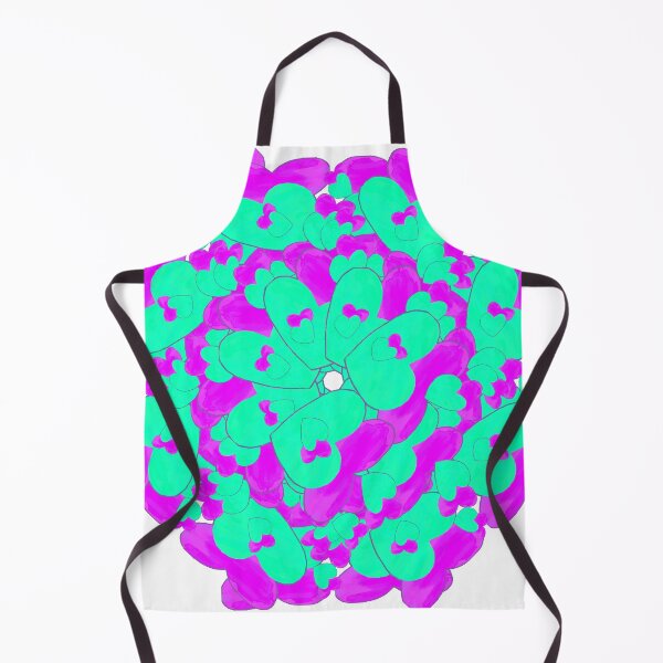 Item preview, Hand-painted Watercolor Purple and Green Hearts - Radial Pattern designed and sold by Victoria Rose.