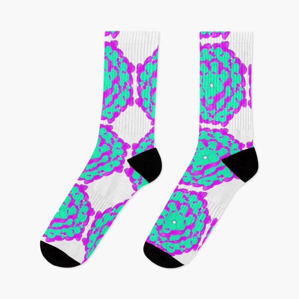 Item preview, Hand-painted Watercolor Purple and Green Hearts - Radial Pattern designed and sold by Victoria Rose.