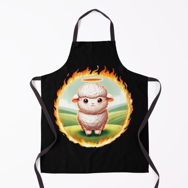 Item preview, Angel Lamb Ablaze: Innocence Meets Fiery Aura designed and sold by ChromaticBlend.