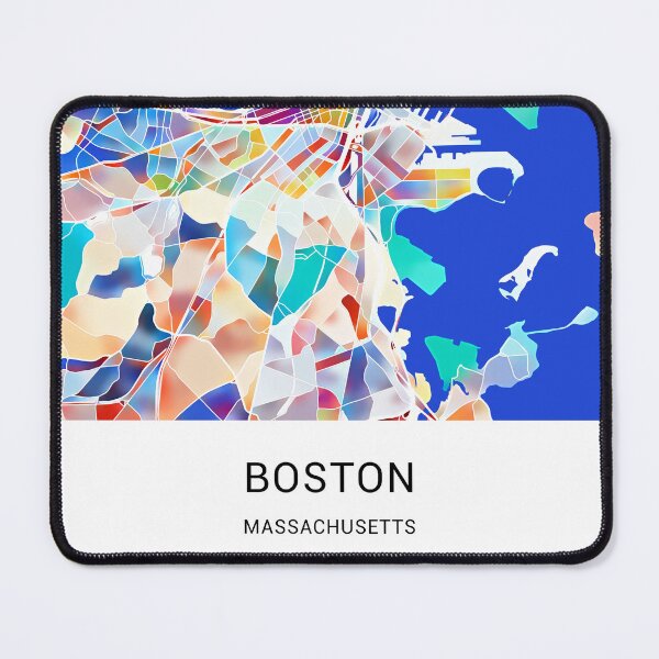 Item preview, Boston Massachusetts Named City Map - Tropical Rainbow Scheme designed and sold by StylishStacks.