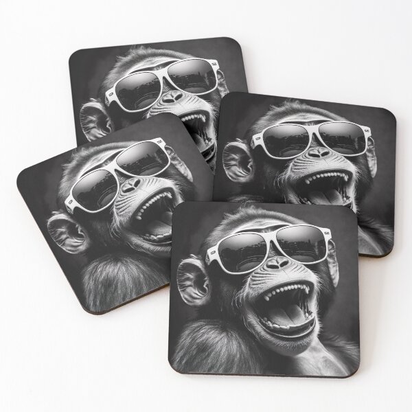 Item preview, Happy Monkey with Stylish Sunglasses: Cool and Playful Art designed and sold by iQuorra.