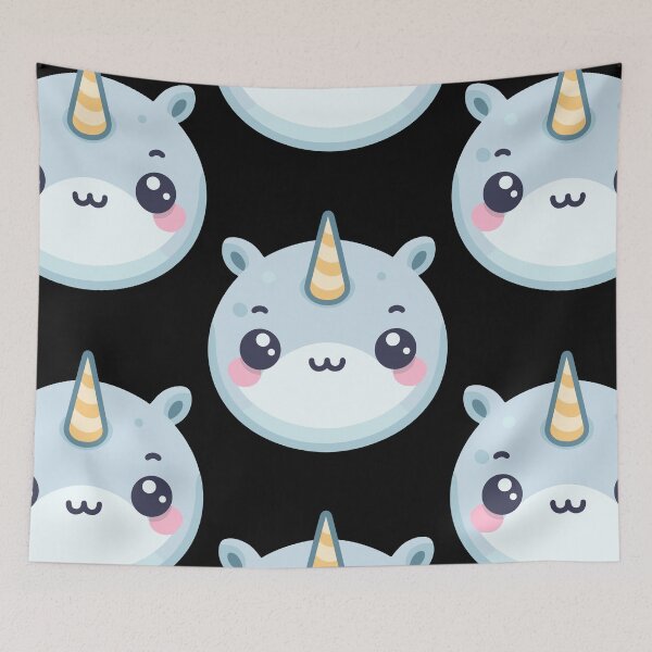 Item preview, Cute Vectoral Narwhal Face designed and sold by ArtfulWeave.