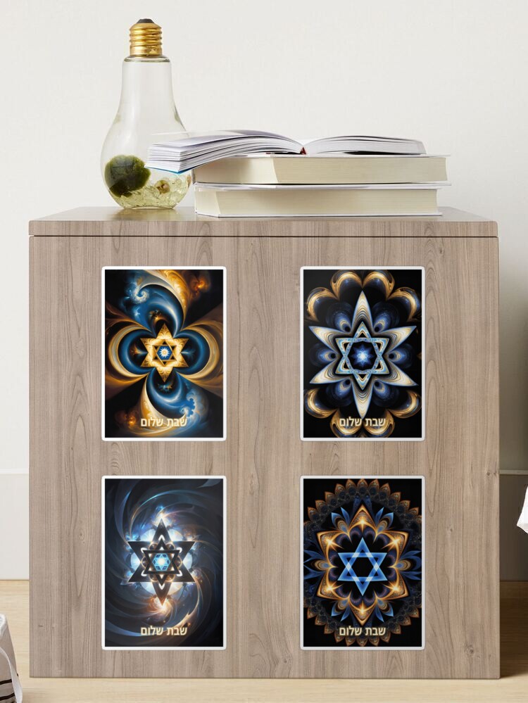 Sticker, Star of David, Shabbat Shalom 2 - Sticker Pack. designed and sold by UltraQuirky