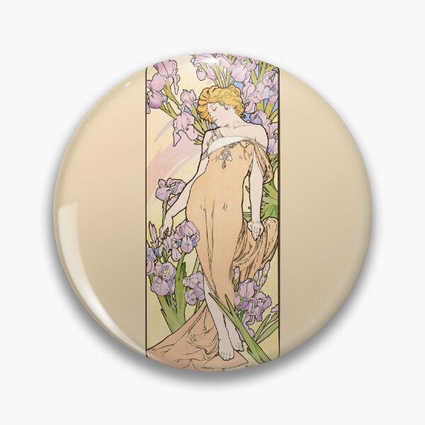 Artikelvorschau, Die Blumen – Nelke, von Alphonse Mucha. HOCHAUFLÖSEND entworfen und verkauft von MINDTHECHERRY.