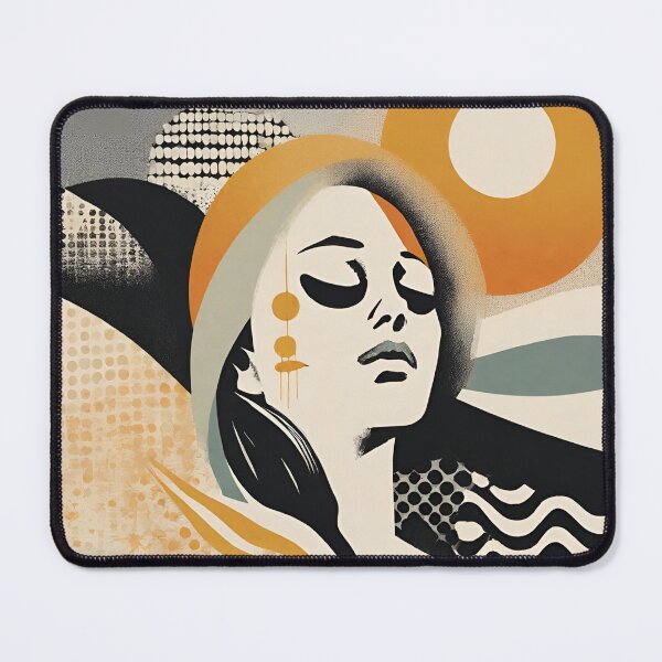 Item preview, Radiant Harmony: Girl and Sun Abstract Art designed and sold by PatternXS.