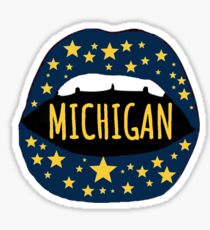 University of Michigan Ann Arbor Maize Blue Lips Umich Sticker