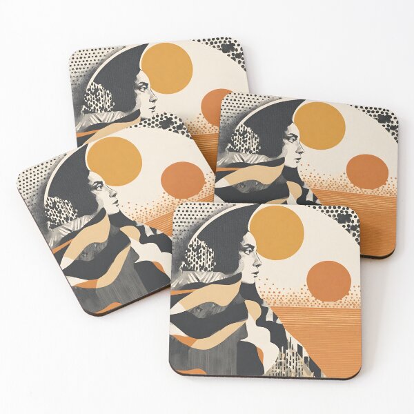 Item preview, Radiant Harmony: Girl and Sun Abstract Art 3 designed and sold by PatternXS.