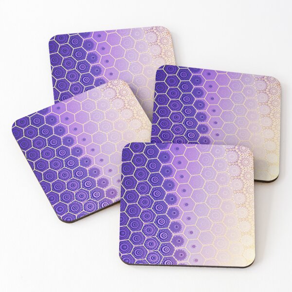 Item preview, Purple and Gold Geometric Honey Comb Pattern designed and sold by Zurickdesigns.