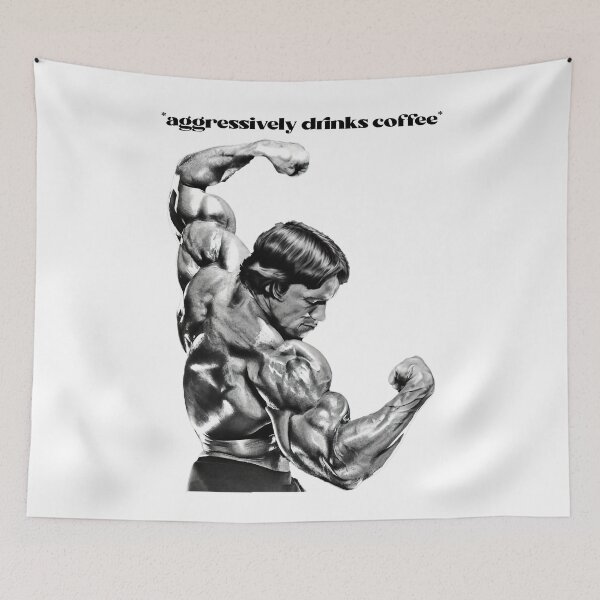 Item preview, Aggressively drinks coffee. Arnold Schwarzenegger Fan art. designed and sold by HuzaifaNaveedh.
