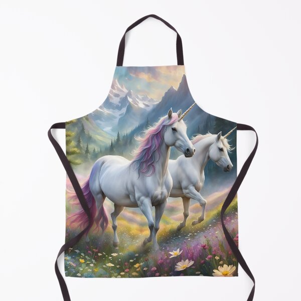 Item preview, Two magical unicorns wander through a beautiful wildflower meadow! designed and sold by Zen-Hues.