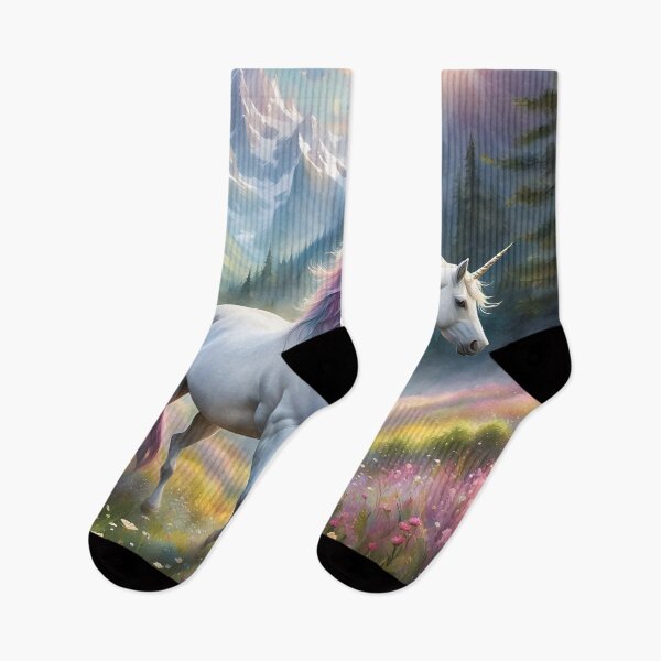 Item preview, Two magical unicorns wander through a beautiful wildflower meadow! designed and sold by Zen-Hues.