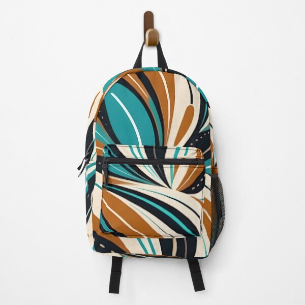 Item preview, Mid Century Modern Abstract Botanical Turquoise, Ginger Brown designed and sold by Prints and Lifestyle.