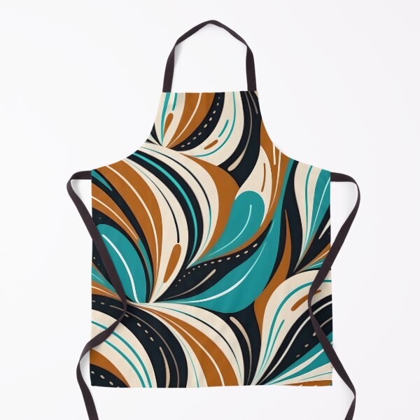 Item preview, Mid Century Modern Abstract Botanical Turquoise, Ginger Brown  designed and sold by Prints and Lifestyle.