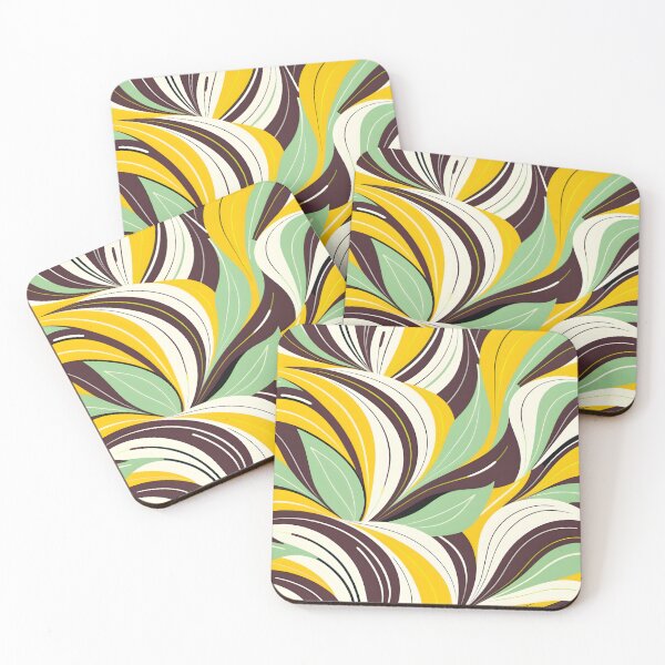 Item preview, Mid Century Modern Abstract Botanical Lime, Cocoa Brown designed and sold by Prints and Lifestyle.
