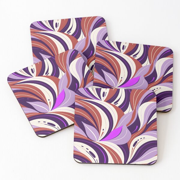 Item preview, Mid Mod Retro  Abstract Botanical Lilac, Burnt Orange designed and sold by Prints and Lifestyle.