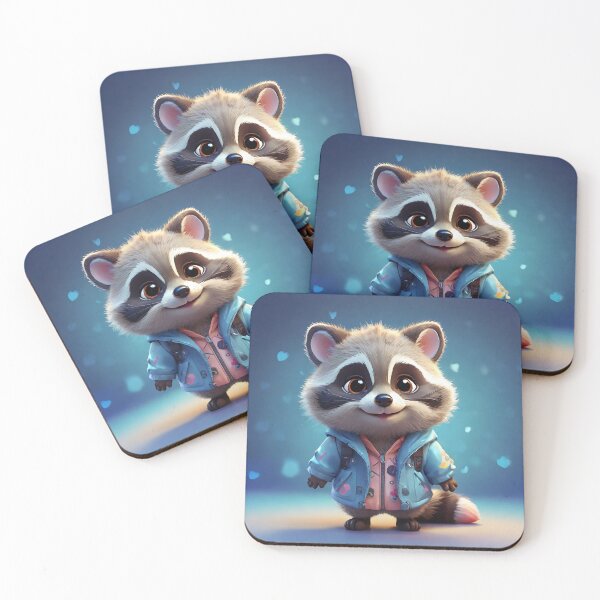 Item preview, adorable mapache designed and sold by ProfArtStudio.