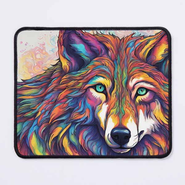 Item preview, Psychedelic Rainbow Wolf designed and sold by anaraee.