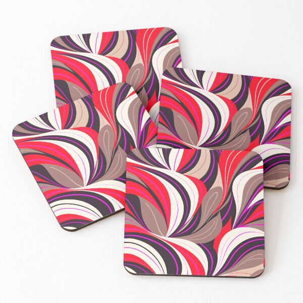 Item preview, Mid Century Modern Abstract Botanical Chocolate Brown, Coral designed and sold by Prints and Lifestyle.