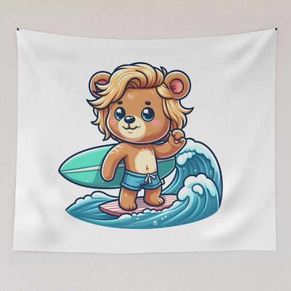 Item preview, Cute Surfer Bear Kawaii  designed and sold by TeddybearClub.