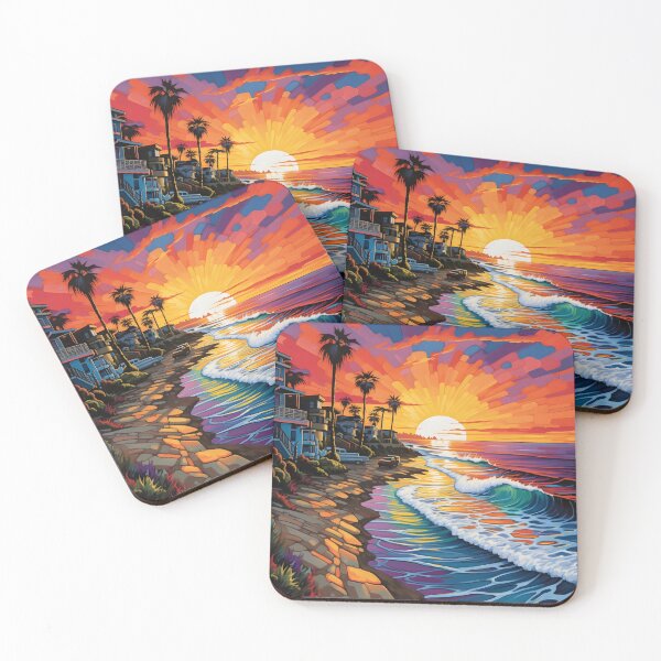 Item preview, Colorful Pacific Coast seascape print designed and sold by dcrc.
