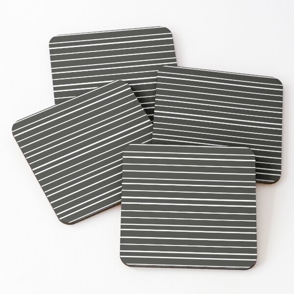 Item preview, Black White Horizontal Stripes Minimalist Decor designed and sold by Nisha Prabhu.