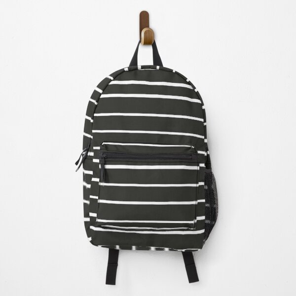 Item preview, Black White Horizontal Stripes Minimalist Decor designed and sold by Nisha Prabhu.