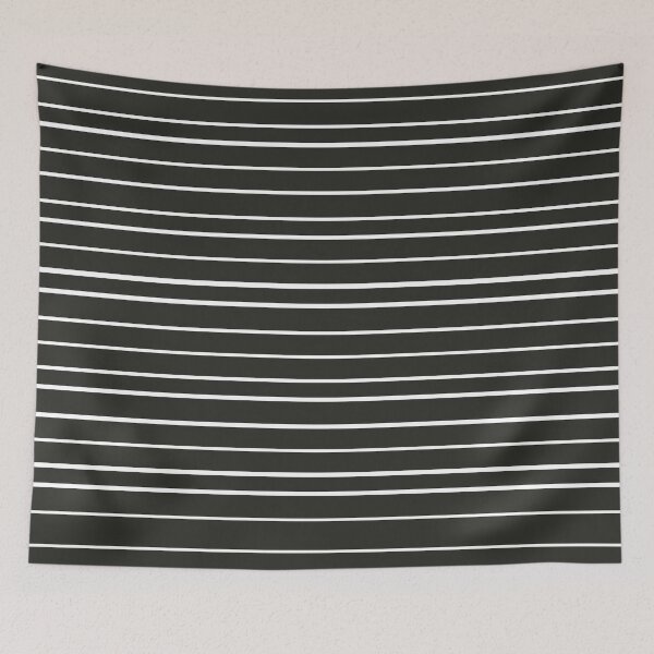 Item preview, Black White Horizontal Stripes Minimalist Decor designed and sold by Nisha Prabhu.