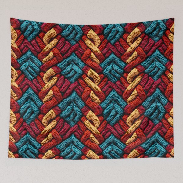 Item preview, Personalised Hand-Woven Knitted Print | Mosaic Pattern Home Decor 1 designed and sold by PaddyMcKhan.