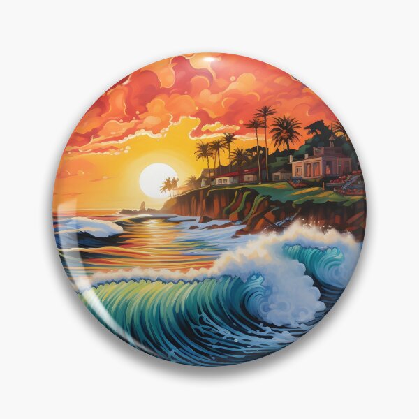 Item preview, Colorful Pacific Coast seascape print designed and sold by dcrc.